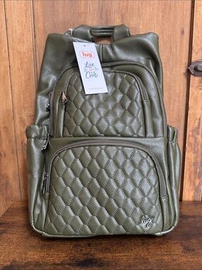 lug Hatchback - Quilted Olive Backpack - Vegan Leather